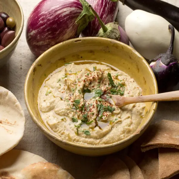 Smoked aubergine purée